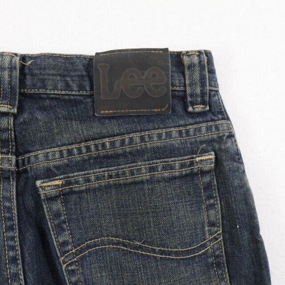 Lee Jeans Boys Youth 14 R Dark Wash Adjustable Waistband Relaxed Straight - Picture 5 of 7